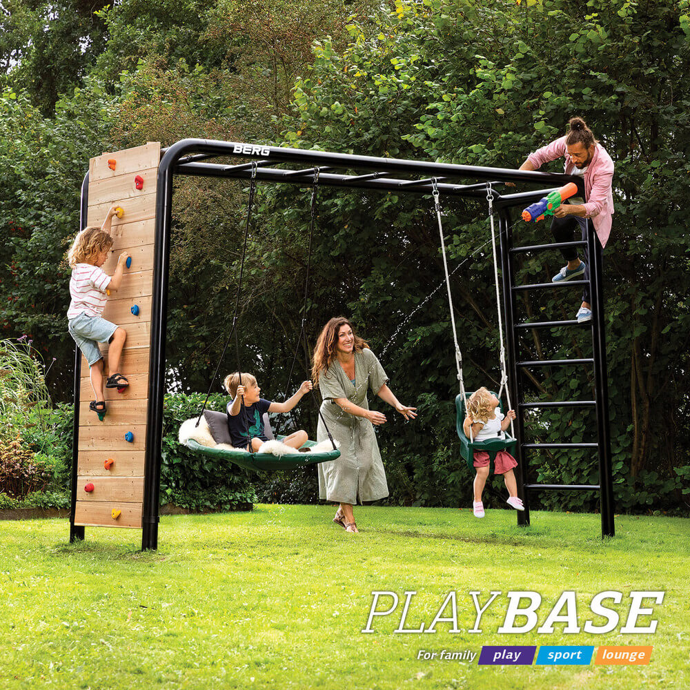 οικογενειακό παιχνίδι κήπου εξωτερικού χώρου σύστημα παιδικής χαράς Berg Playbase αξεσουάρ Nest Swing